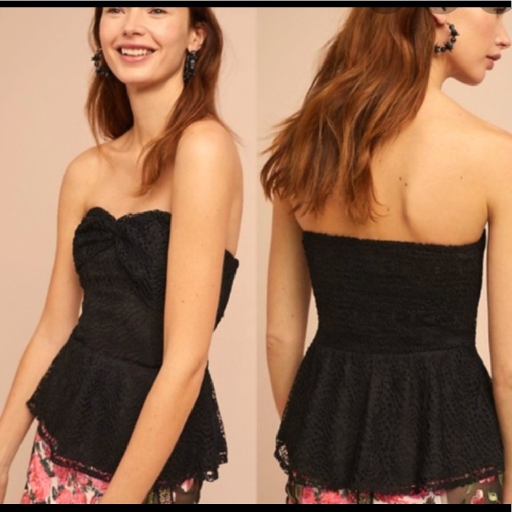 Anthropologie/Porridge Crochet Peplum Top